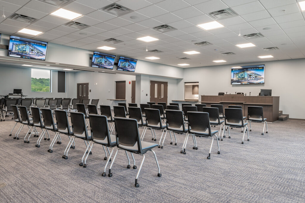 Interior view of the Cookeville Police Department Headquarters meeting area,