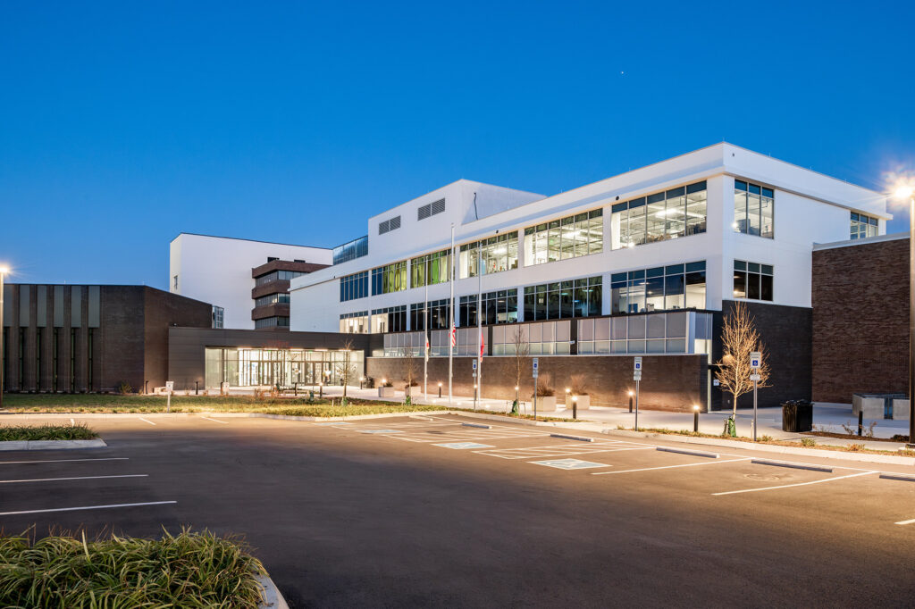 Knoxville Public Safety Renovation Exterior at Twilight