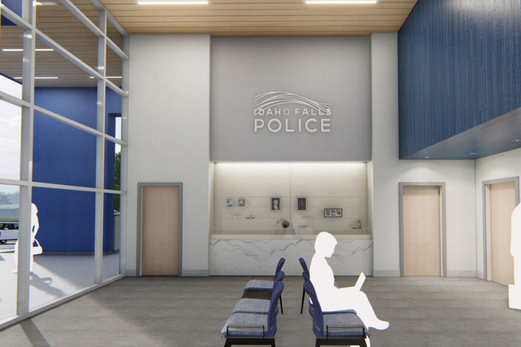 Rendering of the upcoming interior of the Idaho Falls Police Headquarters designed by Architects Design Group.