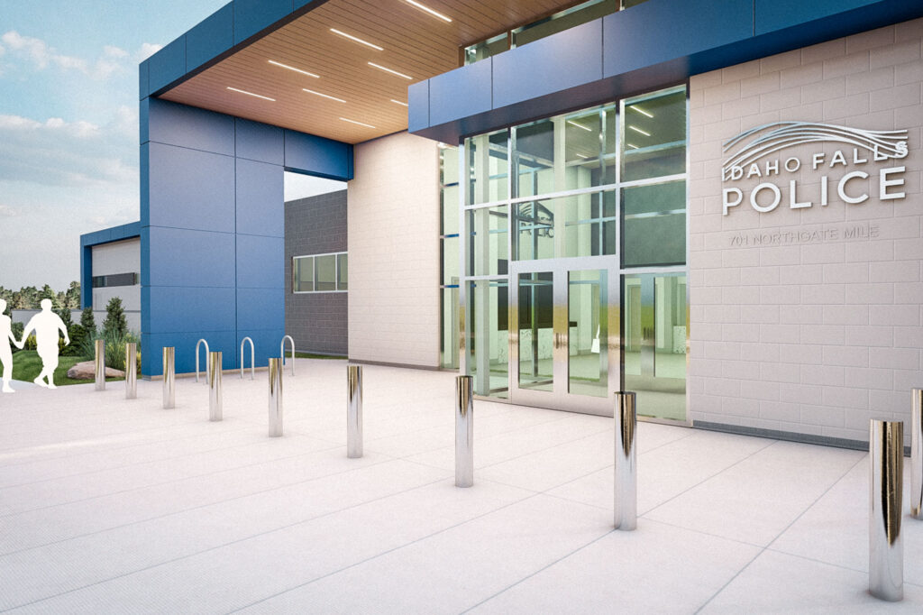 Rendering of the upcoming Idaho Falls Police Headquarters designed by Architects Design Group.